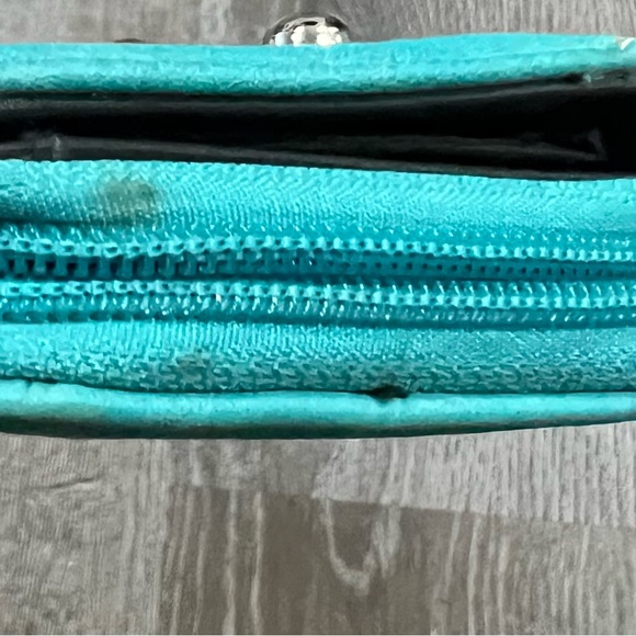 Turquoise Wallet with Embossed Design - Picture 14 of 16